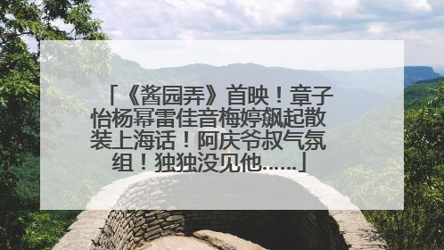 《酱园弄》首映！章子怡杨幂雷佳音梅婷飙起散装上海话！阿庆爷叔气氛组！独独没见他……