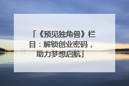 《预见独角兽》栏目：解锁创业密码，助力梦想启航