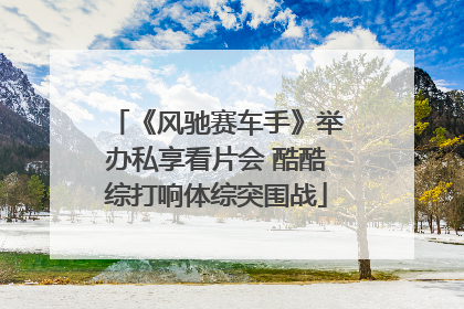 《风驰赛车手》举办私享看片会 酷酷综打响体综突围战