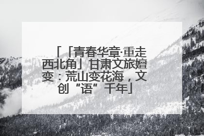 「青春华章·重走西北角」甘肃文旅嬗变：荒山变花海，文创“语”千年