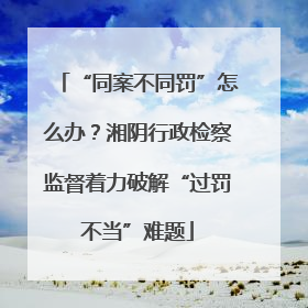 “同案不同罚”怎么办？湘阴行政检察监督着力破解“过罚不当”难题