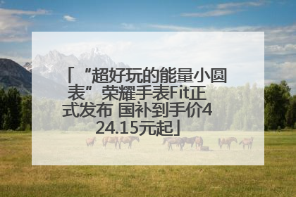 “超好玩的能量小圆表”荣耀手表Fit正式发布 国补到手价424.15元起