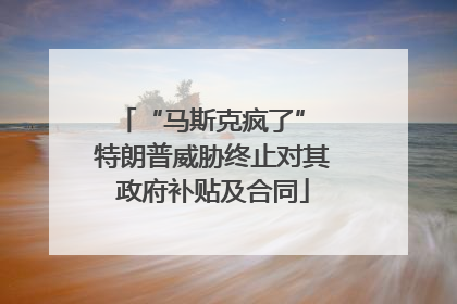“马斯克疯了” 特朗普威胁终止对其政府补贴及合同
