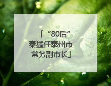 “80后”秦猛任泰州市常务副市长