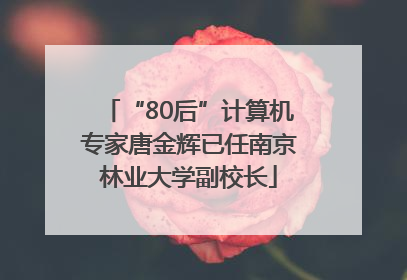 “80后”计算机专家唐金辉已任南京林业大学副校长