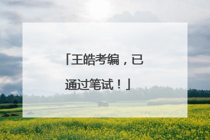 王皓考编，已通过笔试！