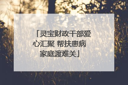 灵宝财政干部爱心汇聚 帮扶患病家庭渡难关