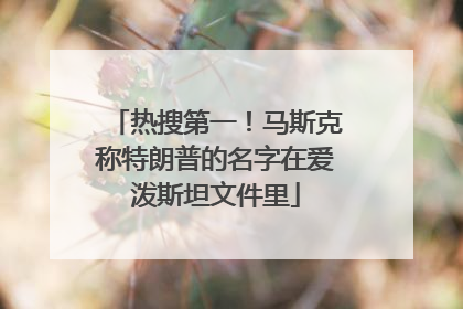 热搜第一！马斯克称特朗普的名字在爱泼斯坦文件里