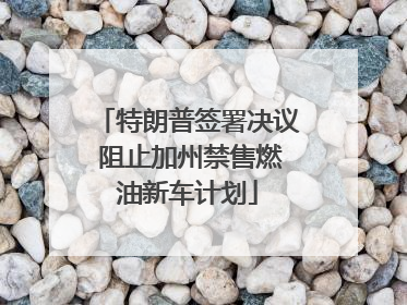 特朗普签署决议 阻止加州禁售燃油新车计划