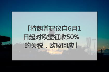 特朗普建议自6月1日起对欧盟征收50%的关税，欧盟回应