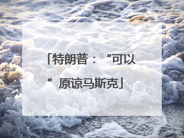 特朗普：“可以”原谅马斯克