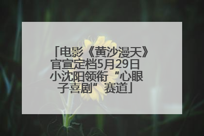 电影《黄沙漫天》官宣定档5月29日 小沈阳领衔“心眼子喜剧”赛道