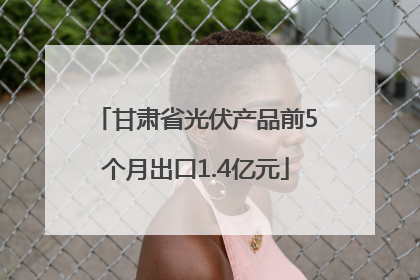 甘肃省光伏产品前5个月出口1.4亿元