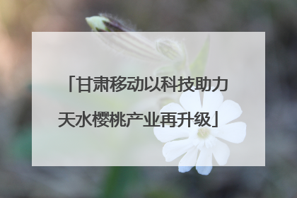 甘肃移动以科技助力天水樱桃产业再升级