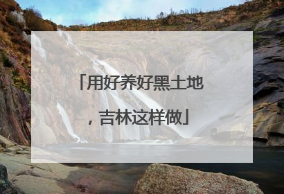 用好养好黑土地，吉林这样做