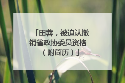 田蓉，被追认撤销省政协委员资格（附简历）