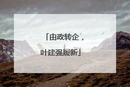 由政转企，叶建强履新