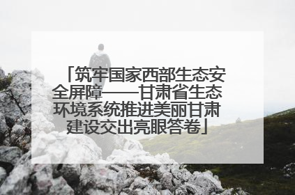 筑牢国家西部生态安全屏障——甘肃省生态环境系统推进美丽甘肃建设交出亮眼答卷