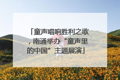 童声唱响胜利之歌，南通举办“童声里的中国”主题展演