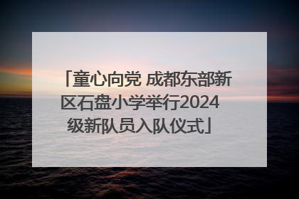 童心向党 成都东部新区石盘小学举行2024级新队员入队仪式