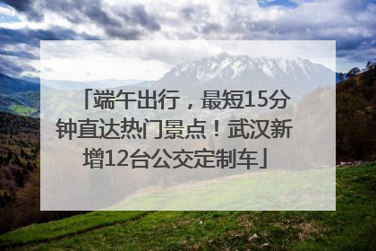 端午出行，最短15分钟直达热门景点！武汉新增12台公交定制车