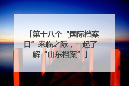 第十八个“国际档案日”来临之际，一起了解“山东档案”