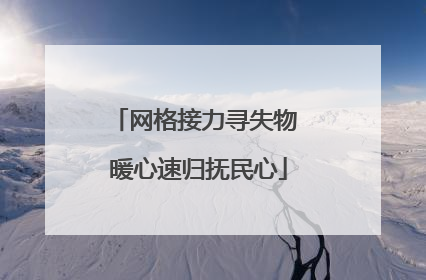 网格接力寻失物 暖心速归抚民心