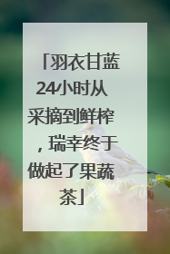 羽衣甘蓝24小时从采摘到鲜榨，瑞幸终于做起了果蔬茶