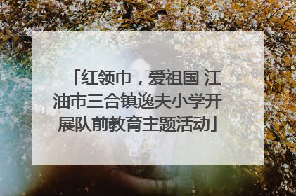 红领巾，爱祖国 江油市三合镇逸夫小学开展队前教育主题活动