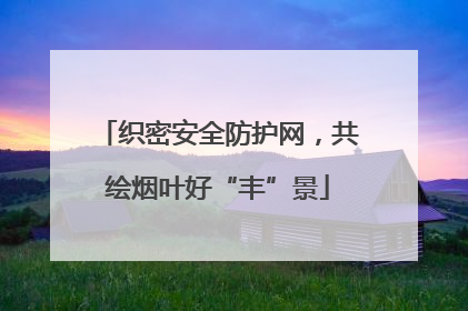 织密安全防护网，共绘烟叶好“丰”景