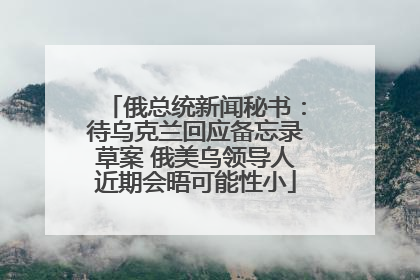 俄总统新闻秘书：待乌克兰回应备忘录草案 俄美乌领导人近期会晤可能性小