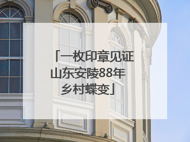 一枚印章见证山东安陵88年乡村蝶变