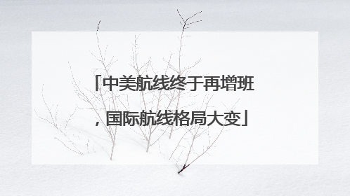 中美航线终于再增班，国际航线格局大变