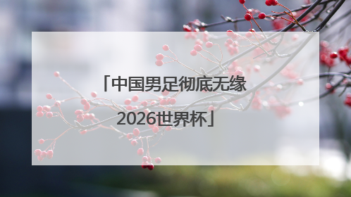 中国男足彻底无缘2026世界杯