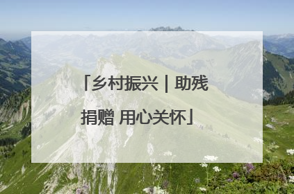 乡村振兴｜助残捐赠 用心关怀
