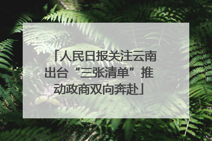 人民日报关注云南出台“三张清单”推动政商双向奔赴