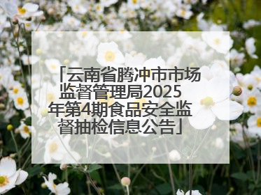 云南省腾冲市市场监督管理局2025年第4期食品安全监督抽检信息公告
