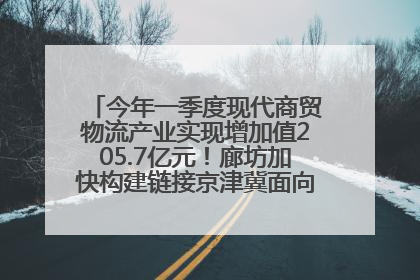今年一季度现代商贸物流产业实现增加值205.7亿元！廊坊加快构建链接京津冀面向全世界的物流通道