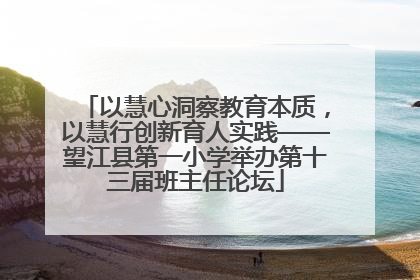 以慧心洞察教育本质，以慧行创新育人实践——望江县第一小学举办第十三届班主任论坛