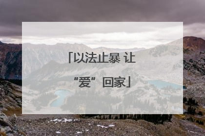 以法止暴 让“爱”回家
