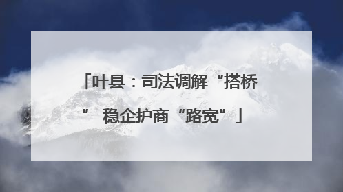 叶县：司法调解“搭桥” 稳企护商“路宽”