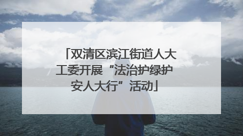 双清区滨江街道人大工委开展“法治护绿护安人大行”活动