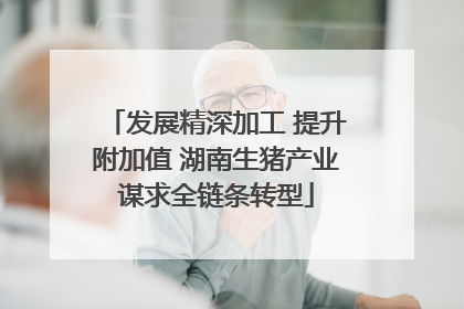 发展精深加工 提升附加值 湖南生猪产业谋求全链条转型