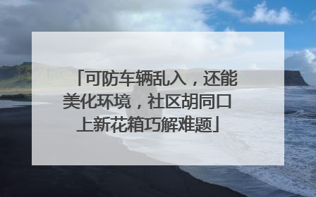 可防车辆乱入，还能美化环境，社区胡同口上新花箱巧解难题