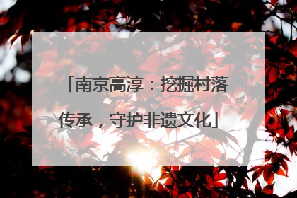南京高淳：挖掘村落传承，守护非遗文化