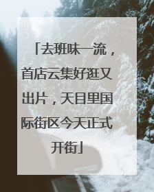 去班味一流，首店云集好逛又出片，天目里国际街区今天正式开街