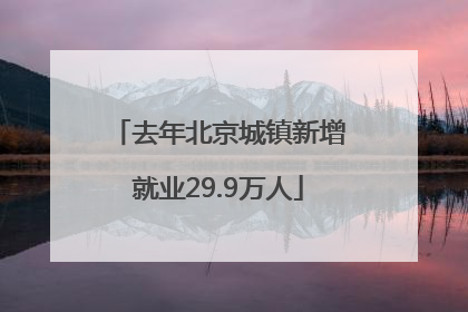 去年北京城镇新增就业29.9万人