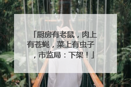 厨房有老鼠，肉上有苍蝇，菜上有虫子，市监局：下架！