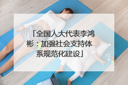 全国人大代表李鸿彬：加强社会支持体系规范化建设