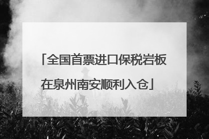 全国首票进口保税岩板在泉州南安顺利入仓
